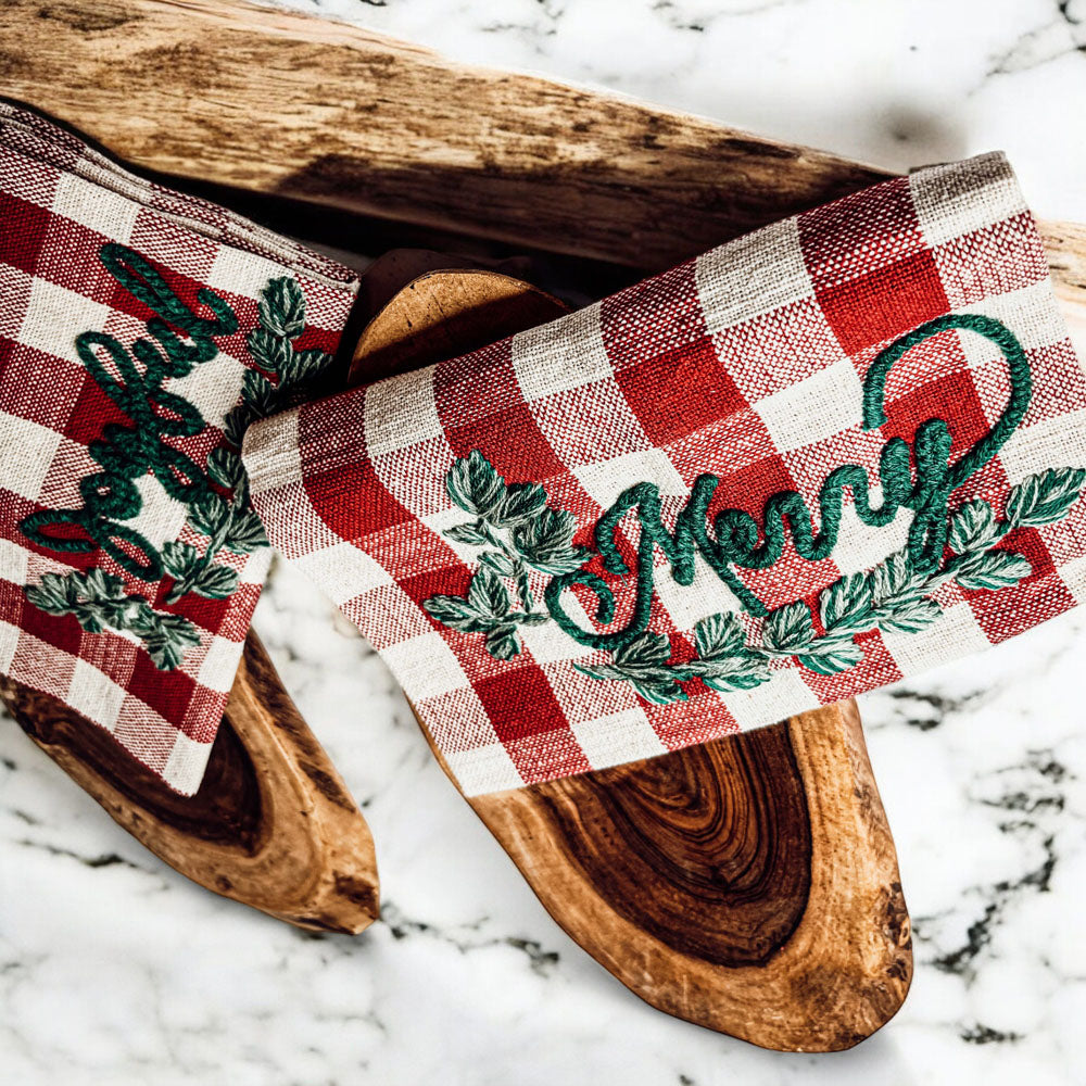 Holiday Charcuterie Board & Tartan Towel Set — Select Your Towel
