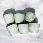 Hand-Painted Porcelain Mini Green Cachepots— Select Your Design