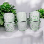 Hand-Painted Porcelain Mini Green Cachepots— Select Your Design