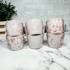 Hand-Painted Porcelain Mini Pink Cachepots— Select Your Design