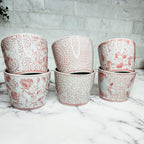 Hand-Painted Porcelain Mini Pink Cachepots— Select Your Design