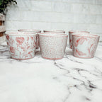 Hand-Painted Porcelain Mini Pink Cachepots— Select Your Design