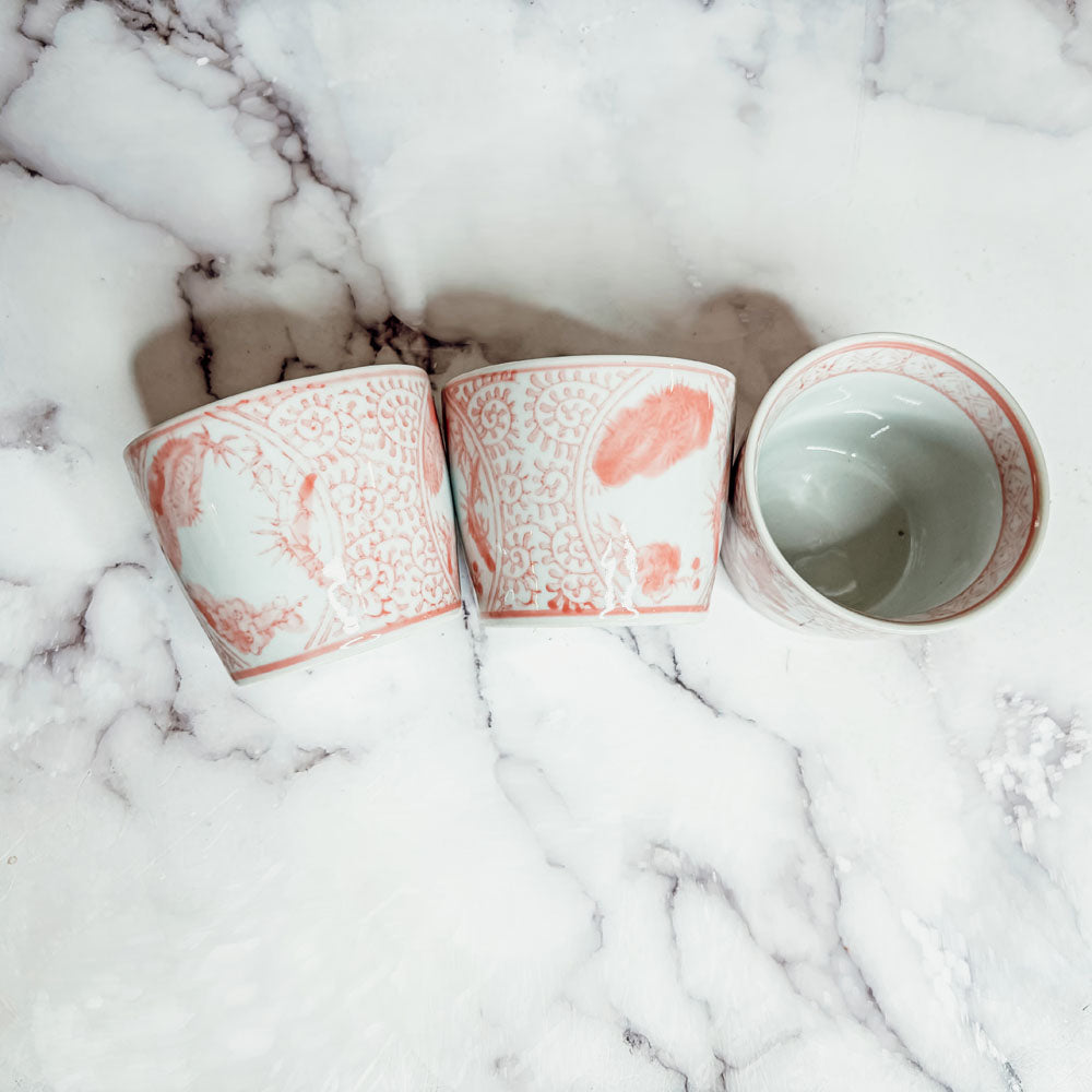 Hand-Painted Porcelain Mini Pink Cachepots— Select Your Design