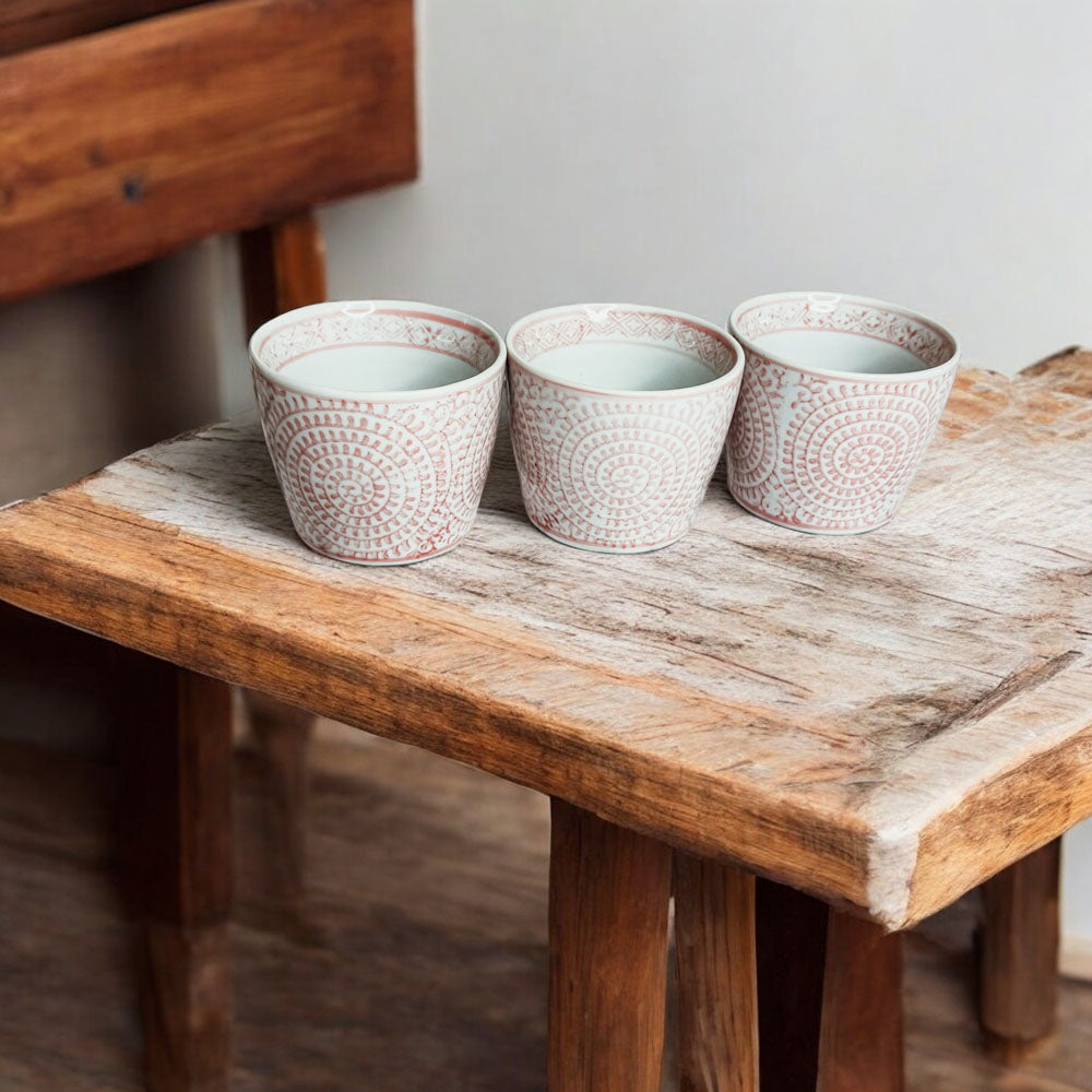 Hand-Painted Porcelain Mini Pink Cachepots— Select Your Design