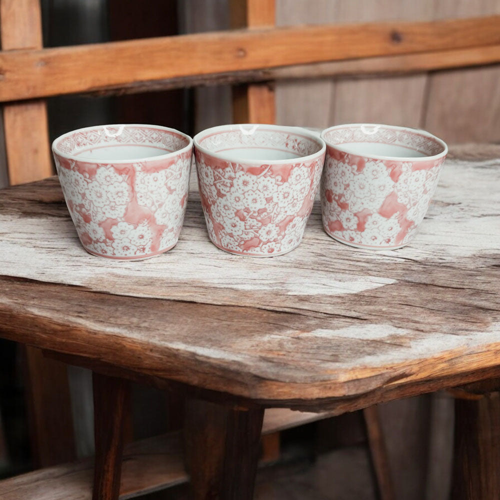 Hand-Painted Porcelain Mini Pink Cachepots— Select Your Design