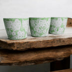 Hand-Painted Porcelain Mini Green Cachepots— Select Your Design