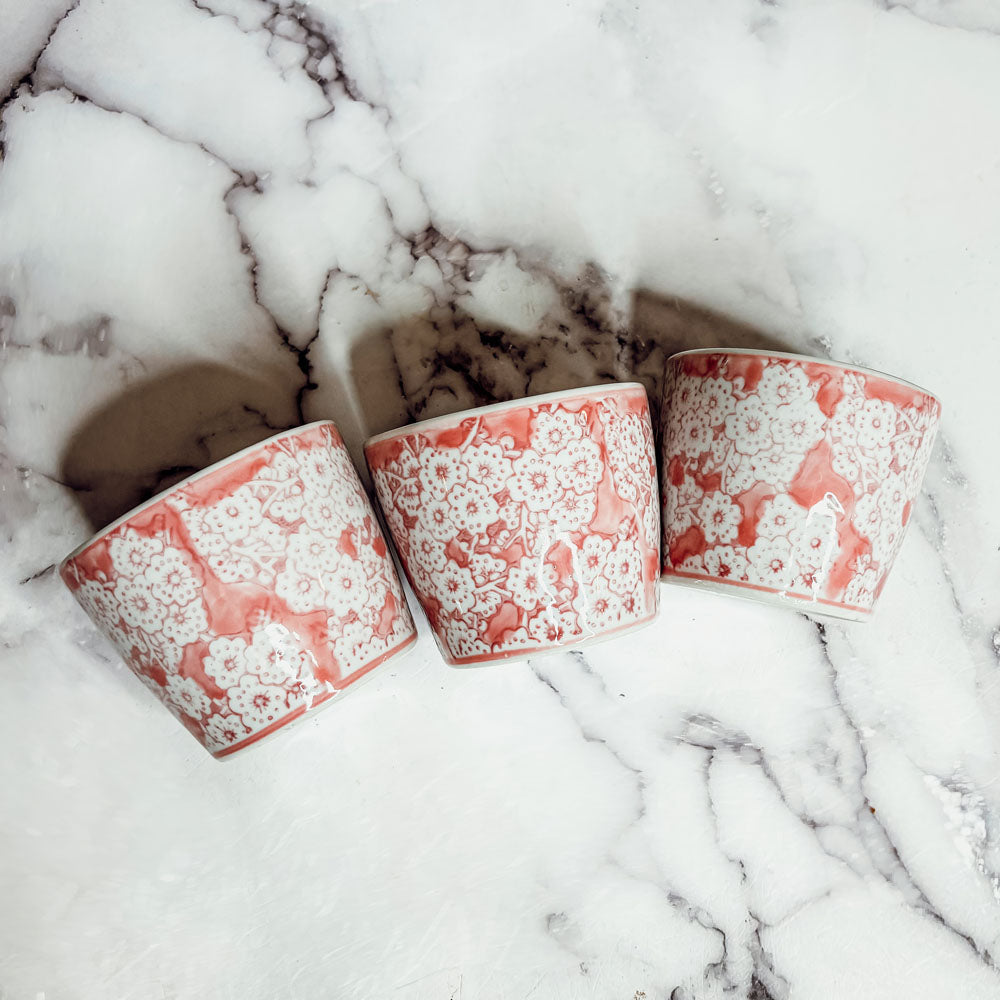 Hand-Painted Porcelain Mini Pink Cachepots— Select Your Design