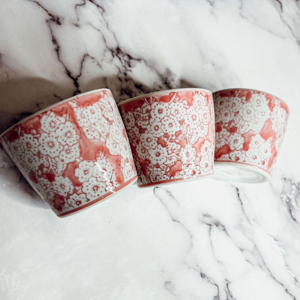 Hand-Painted Porcelain Mini Pink Cachepots— Select Your Design