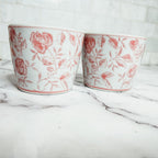Hand-Painted Porcelain Mini Pink Cachepots— Select Your Design