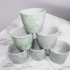 Hand-Painted Porcelain Mini Green Cachepots— Select Your Design