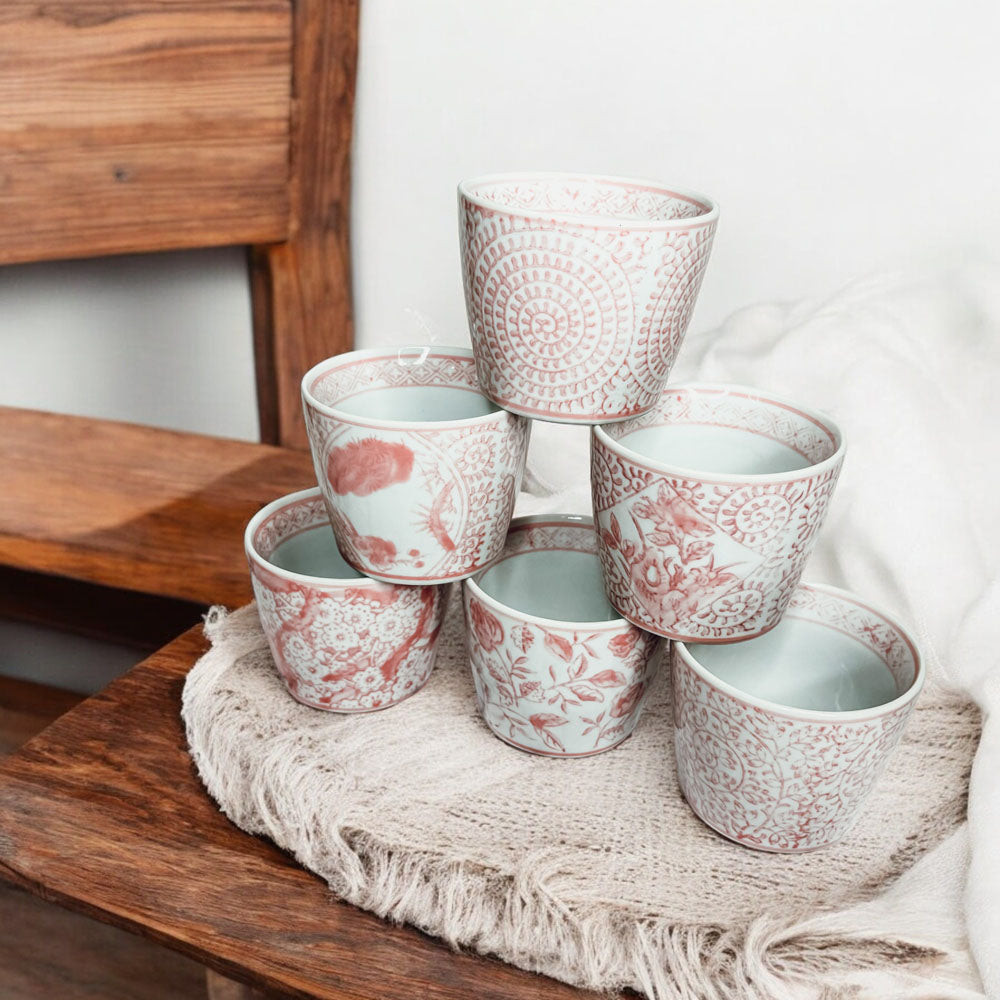 Hand-Painted Porcelain Mini Pink Cachepots— Select Your Design