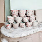 Hand-Painted Porcelain Mini Pink Cachepots— Select Your Design