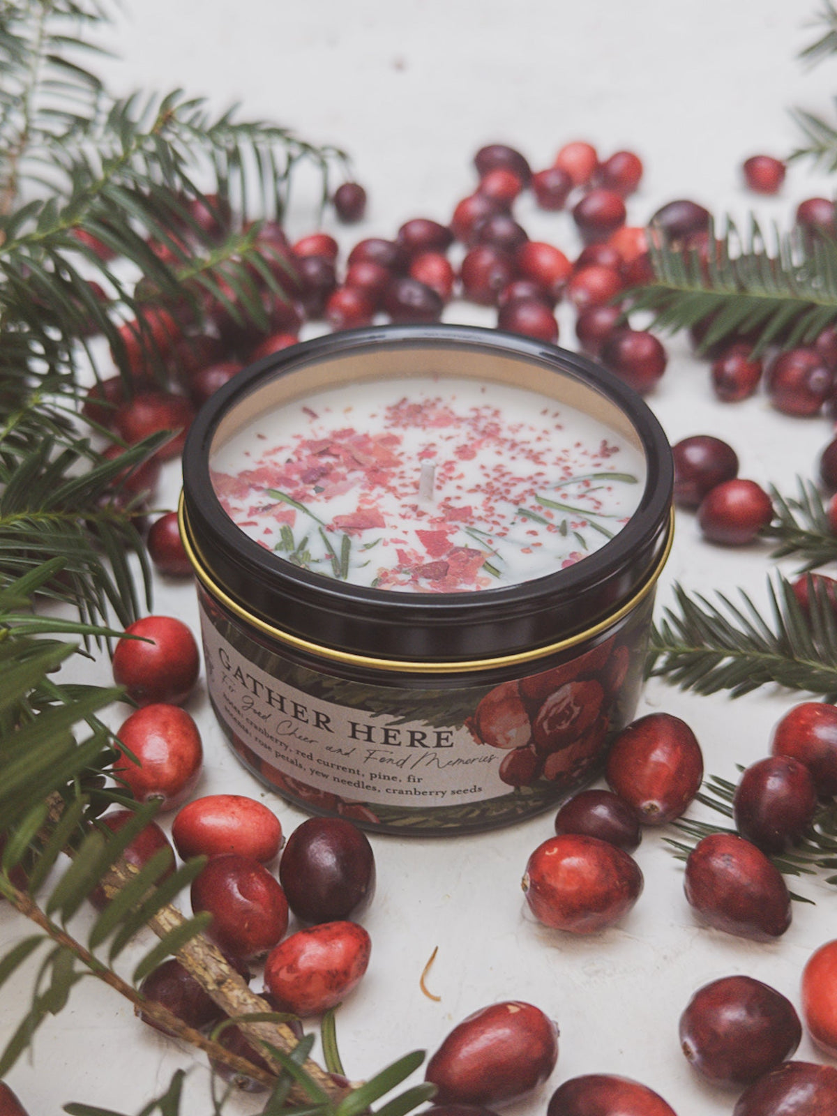 GATHER HERE Cranberry Pine Candle — Select Your Size