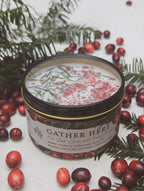 GATHER HERE Cranberry Pine Candle — Select Your Size