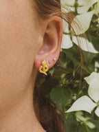 Tiny Snake Stud Earrings — Select Your Gemstone