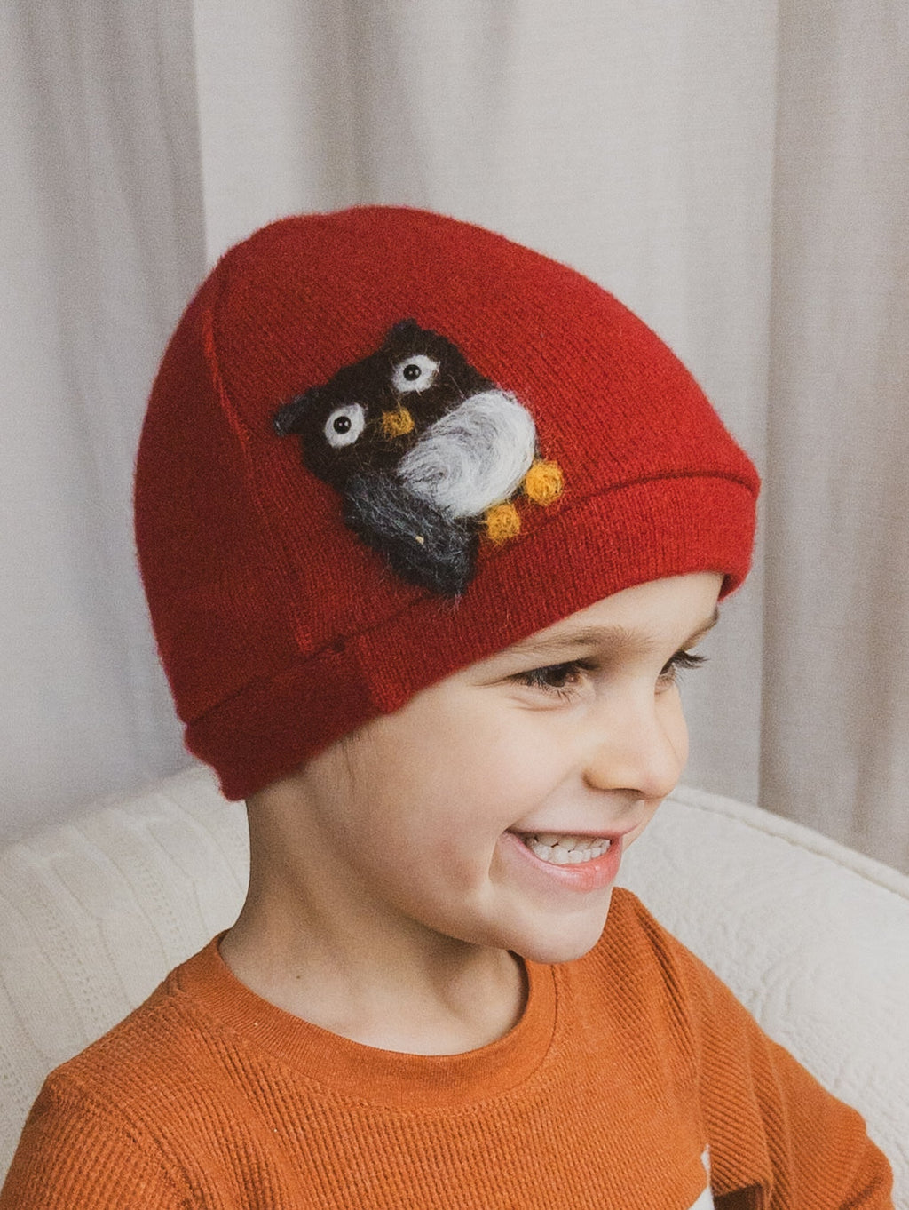 Owl Cashmere Hat - Child — Select Your Color