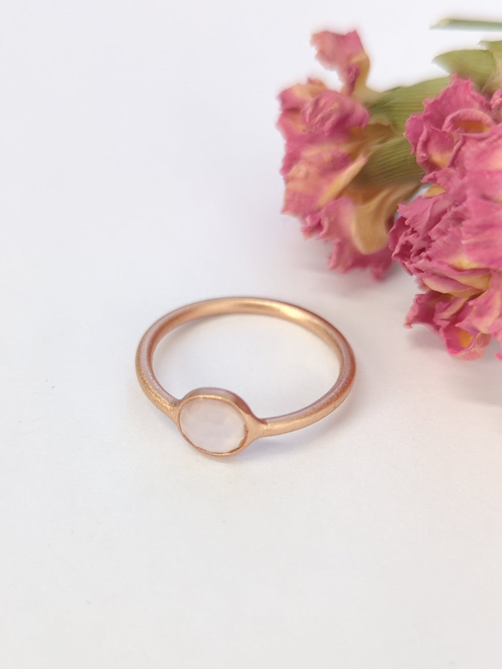 Mini Pebble Ring - Rose Gold — Select Your Gemstone & Size