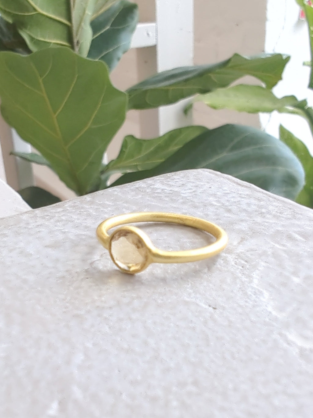 Mini Pebble Ring - Gold — Select Your Gemstone & Size