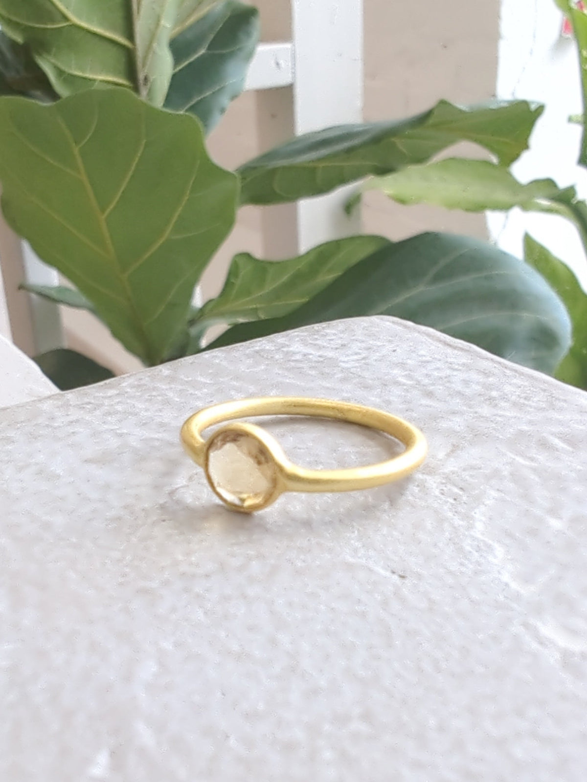 Mini Pebble Ring - Gold — Select Your Gemstone & Size