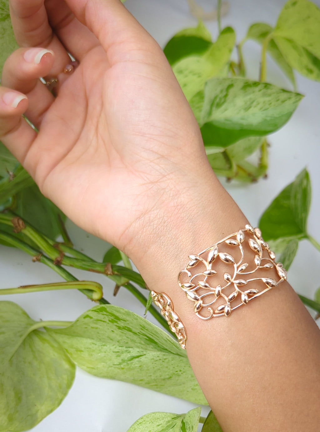 Olive Leaf Cuff Bracelet — Select Your Color