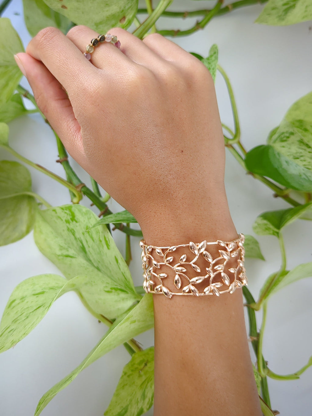Olive Leaf Cuff Bracelet — Select Your Color