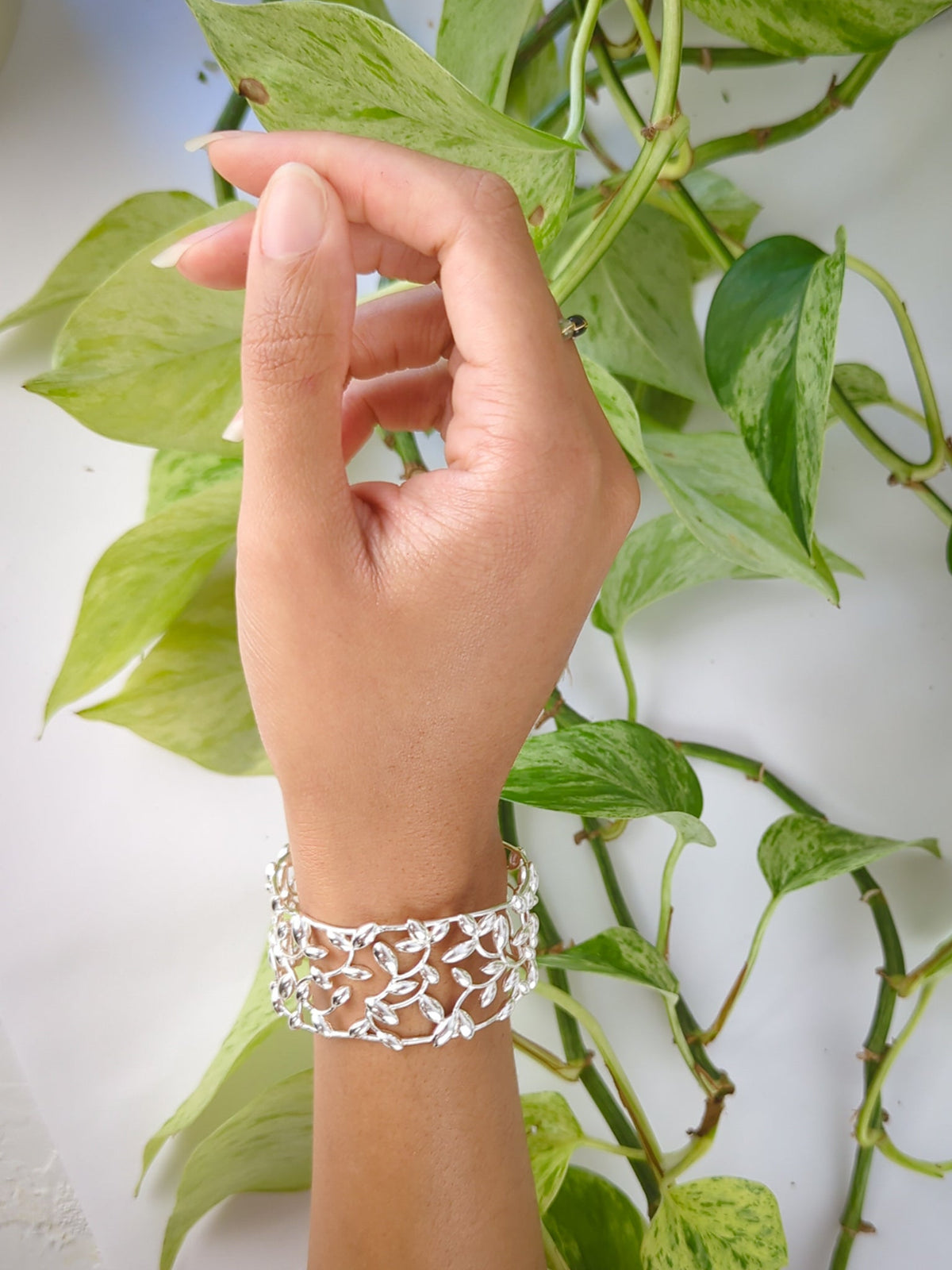 Olive Leaf Cuff Bracelet — Select Your Color