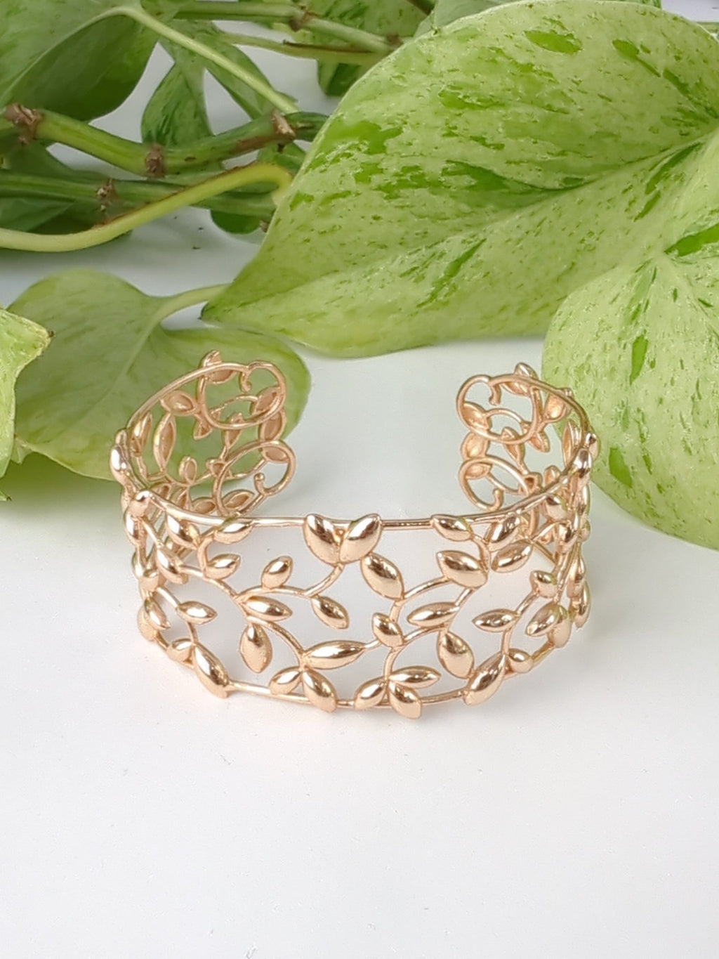 Olive Leaf Cuff Bracelet — Select Your Color