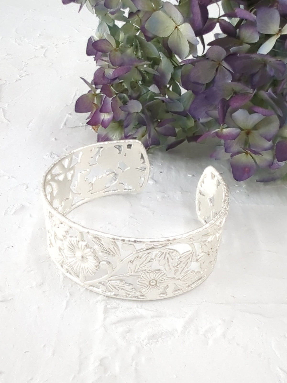 Floral Filigree Cuff Bracelet — Select Your Color