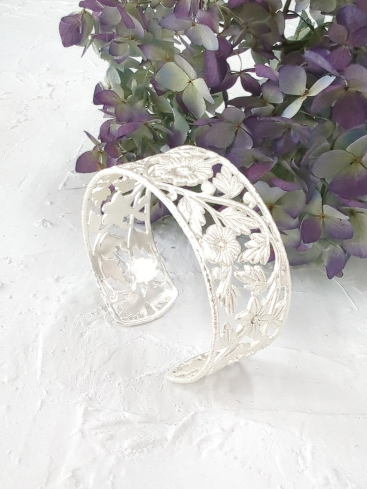 Floral Filigree Cuff Bracelet — Select Your Color