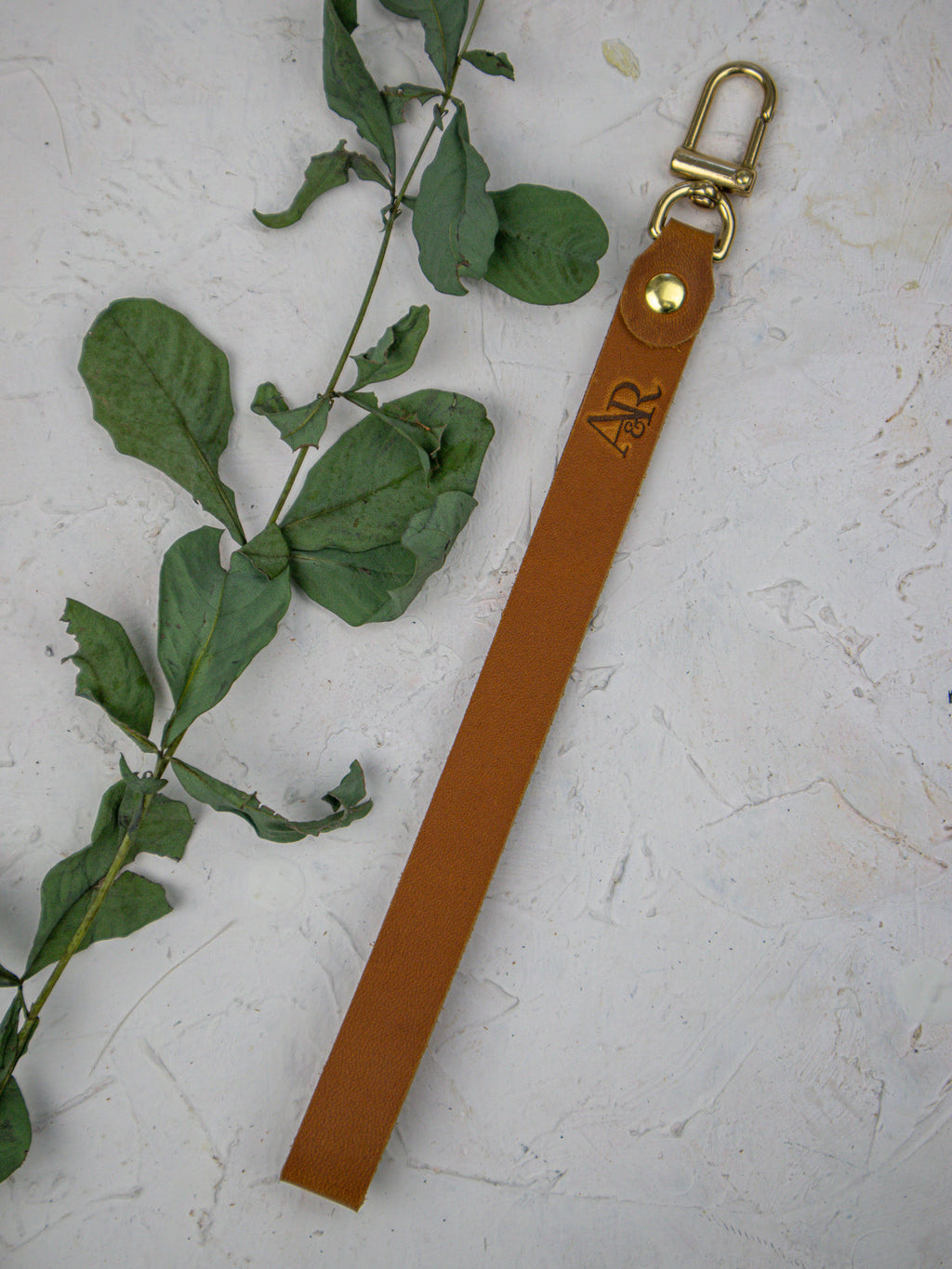 Leather Wristlet Strap with Pure Brass Hardware — Select Your Color