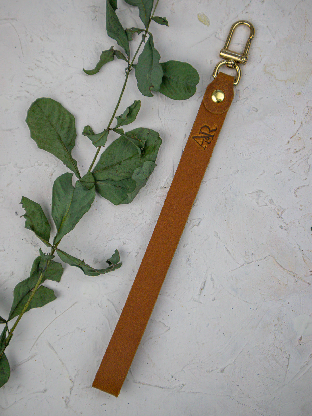 Leather Wristlet Strap with Pure Brass Hardware — Select Your Color
