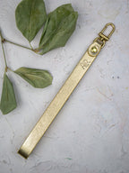 Leather Wristlet Strap with Pure Brass Hardware — Select Your Color