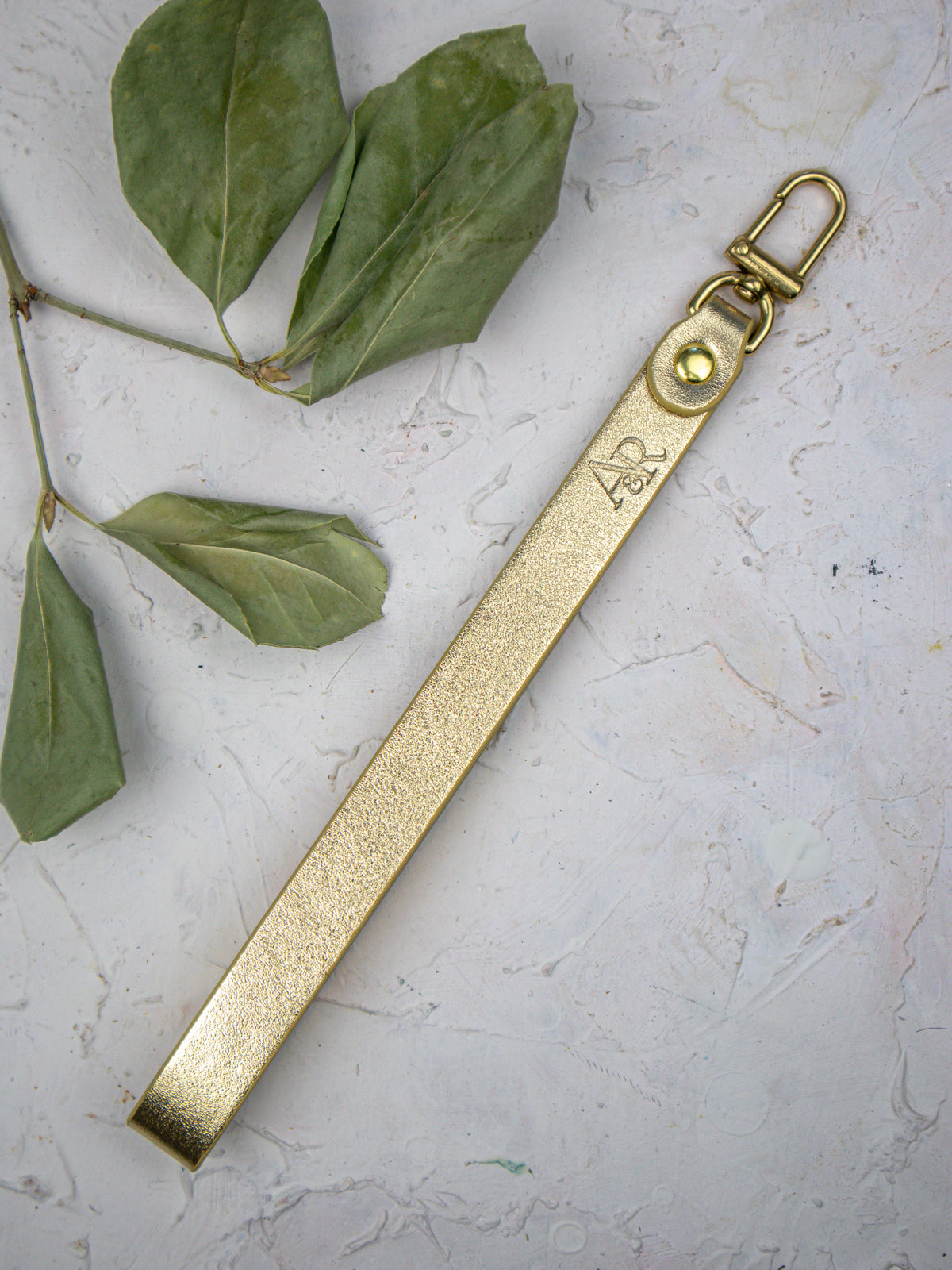 Leather Wristlet Strap with Pure Brass Hardware — Select Your Color