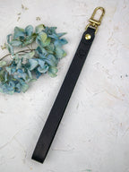 Leather Wristlet Strap with Pure Brass Hardware — Select Your Color