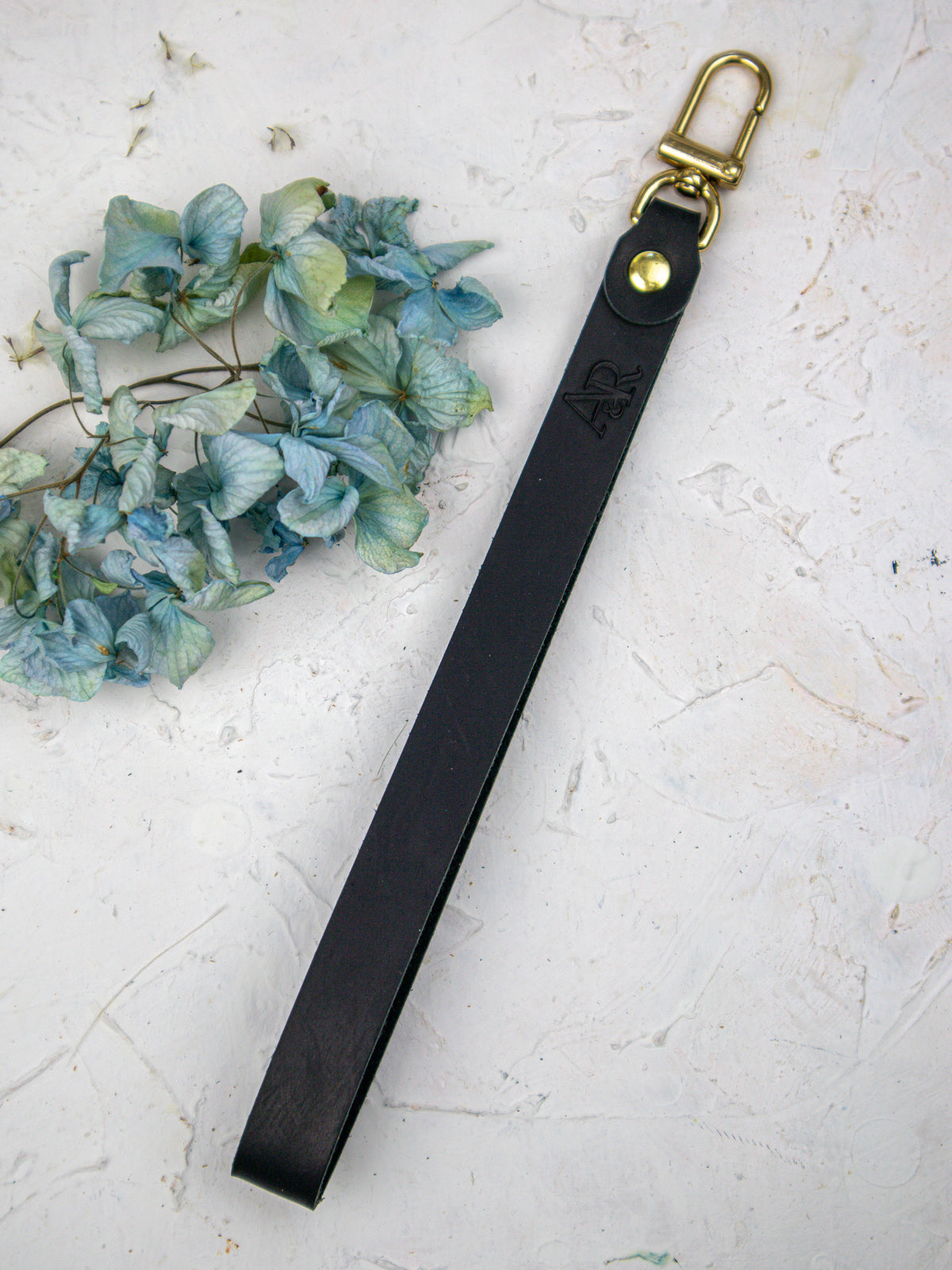 Leather Wristlet Strap with Pure Brass Hardware — Select Your Color