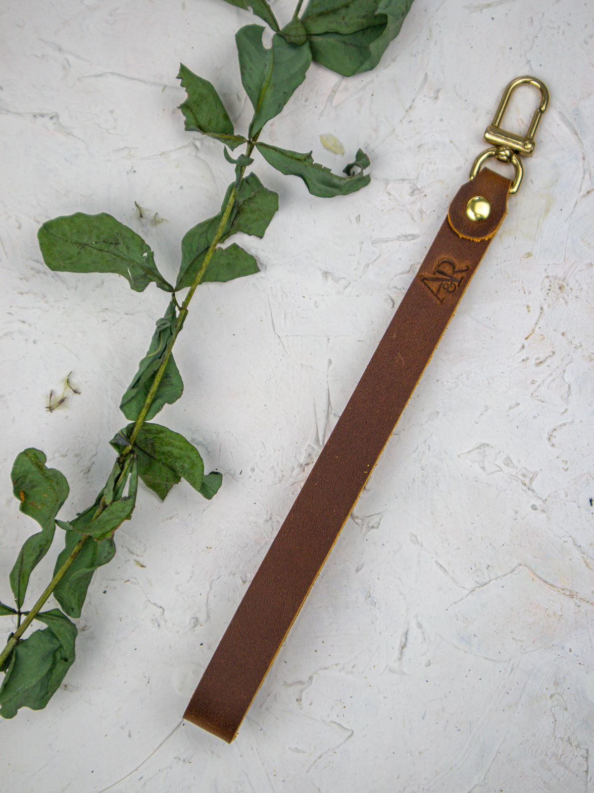 Leather Wristlet Strap with Pure Brass Hardware — Select Your Color