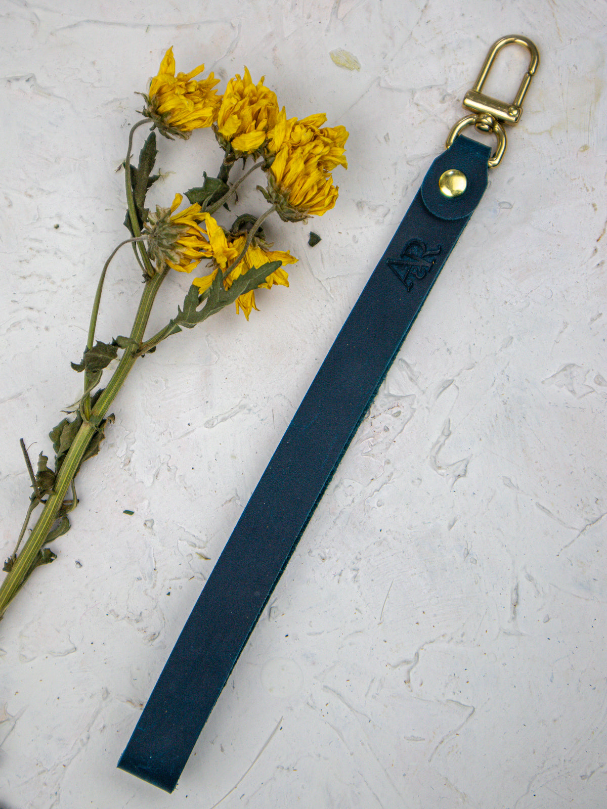 Leather Wristlet Strap with Pure Brass Hardware — Select Your Color