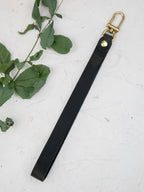 Leather Wristlet Strap with Pure Brass Hardware — Select Your Color