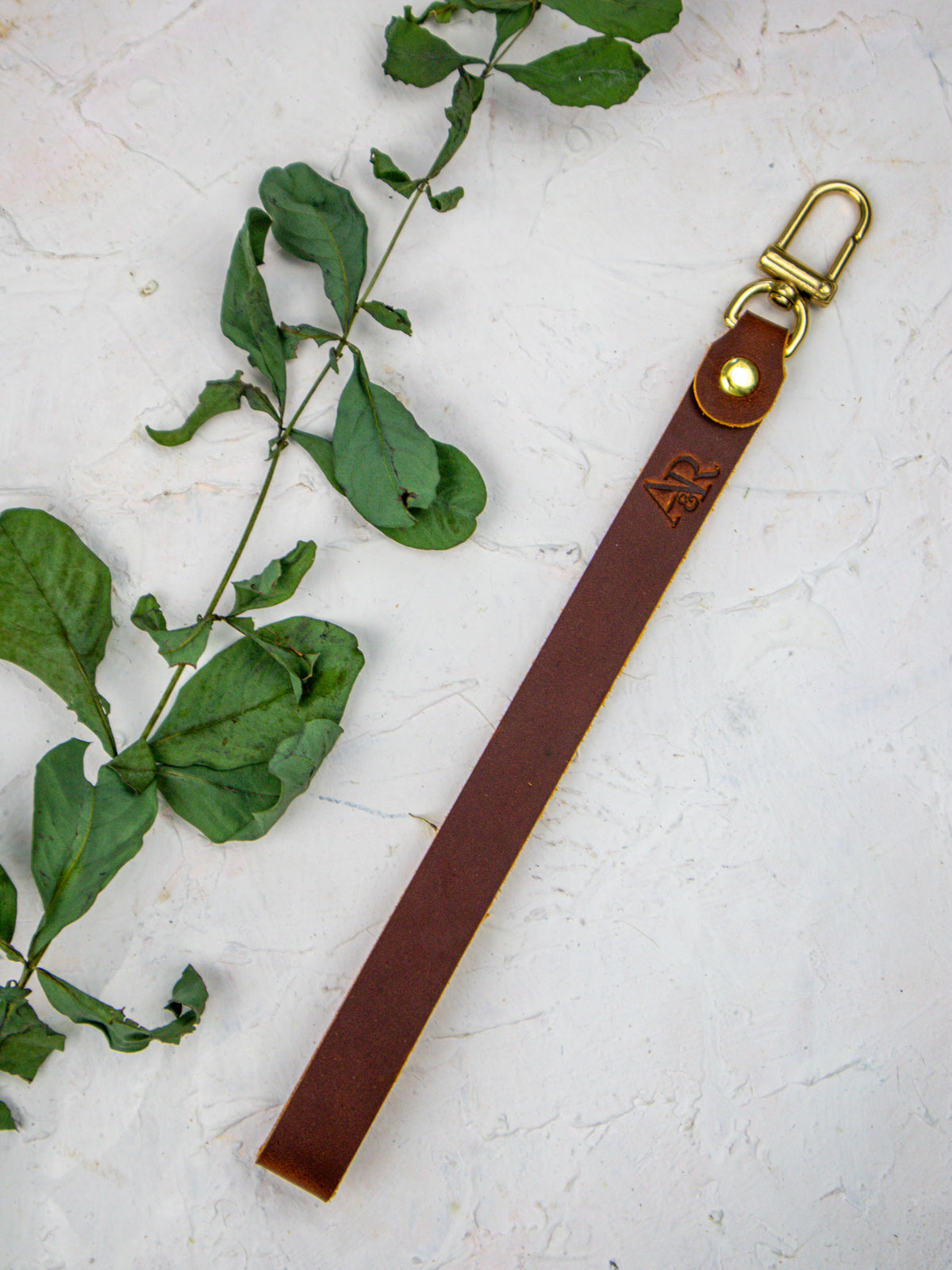 Leather Wristlet Strap with Pure Brass Hardware — Select Your Color