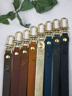 Leather Wristlet Strap with Pure Brass Hardware — Select Your Color