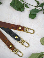 Leather Wristlet Strap with Pure Brass Hardware — Select Your Color