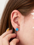 Pebble Stud Earrings - Silver — Select Your Gemstone