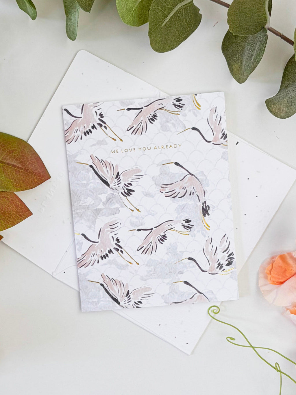Love You Already - Seeded Baby Congratulations Card with PLANTABLE seed paper envelope