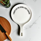 " I Might Lick the Spoon & Keep Cooking" Spoon Rest & Wooden Spoon — Select Your Color & Spoon
