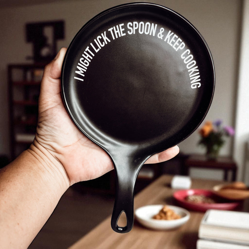 " I Might Lick the Spoon & Keep Cooking" Spoon Rest & Wooden Spoon — Select Your Color & Spoon