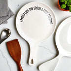 " I Might Lick the Spoon & Keep Cooking" Spoon Rest & Wooden Spoon — Select Your Color & Spoon