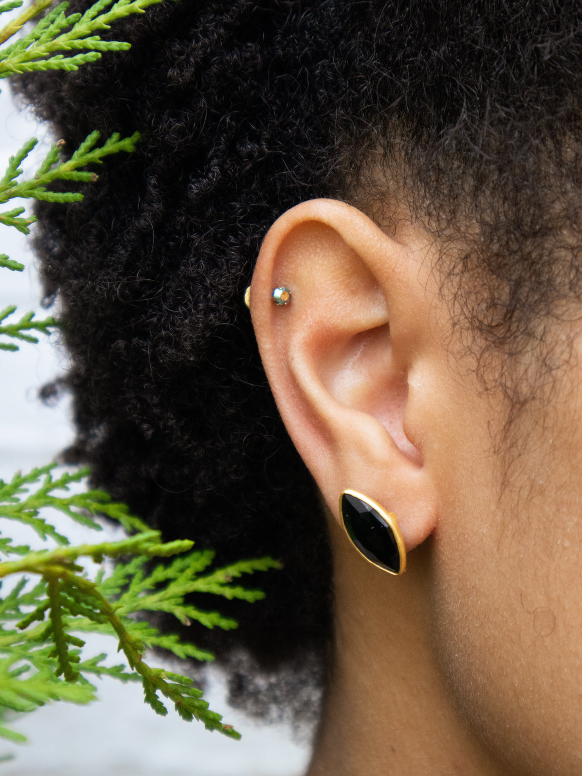 Mila Leaf Earrings - Gold — Select Your Gemstone