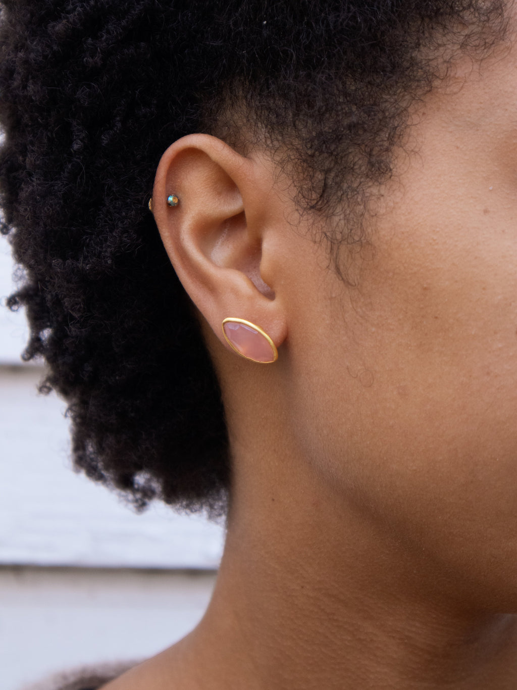 Mila Leaf Earrings - Gold — Select Your Gemstone