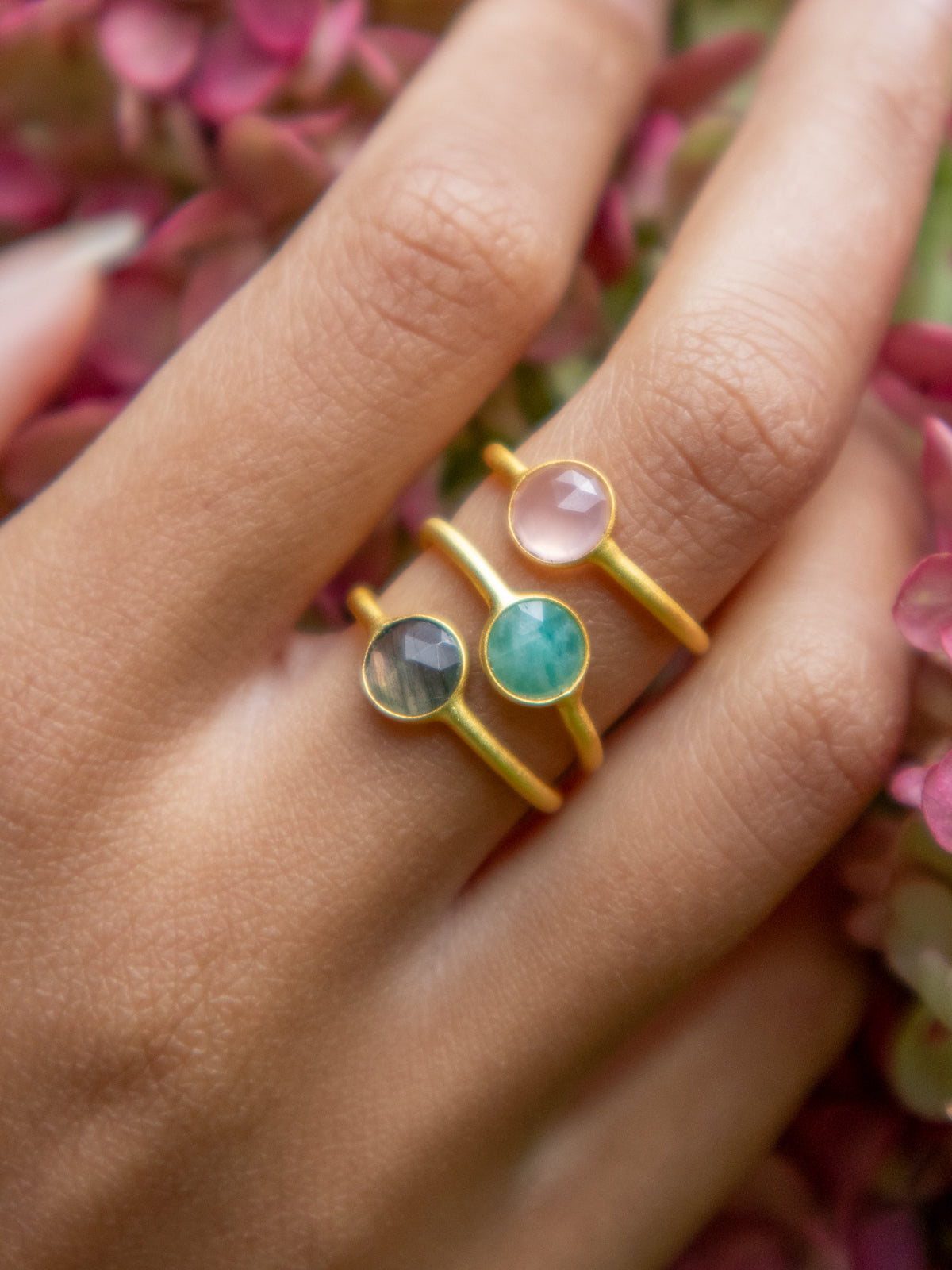 Mini Pebble Ring - Gold — Select Your Gemstone & Size