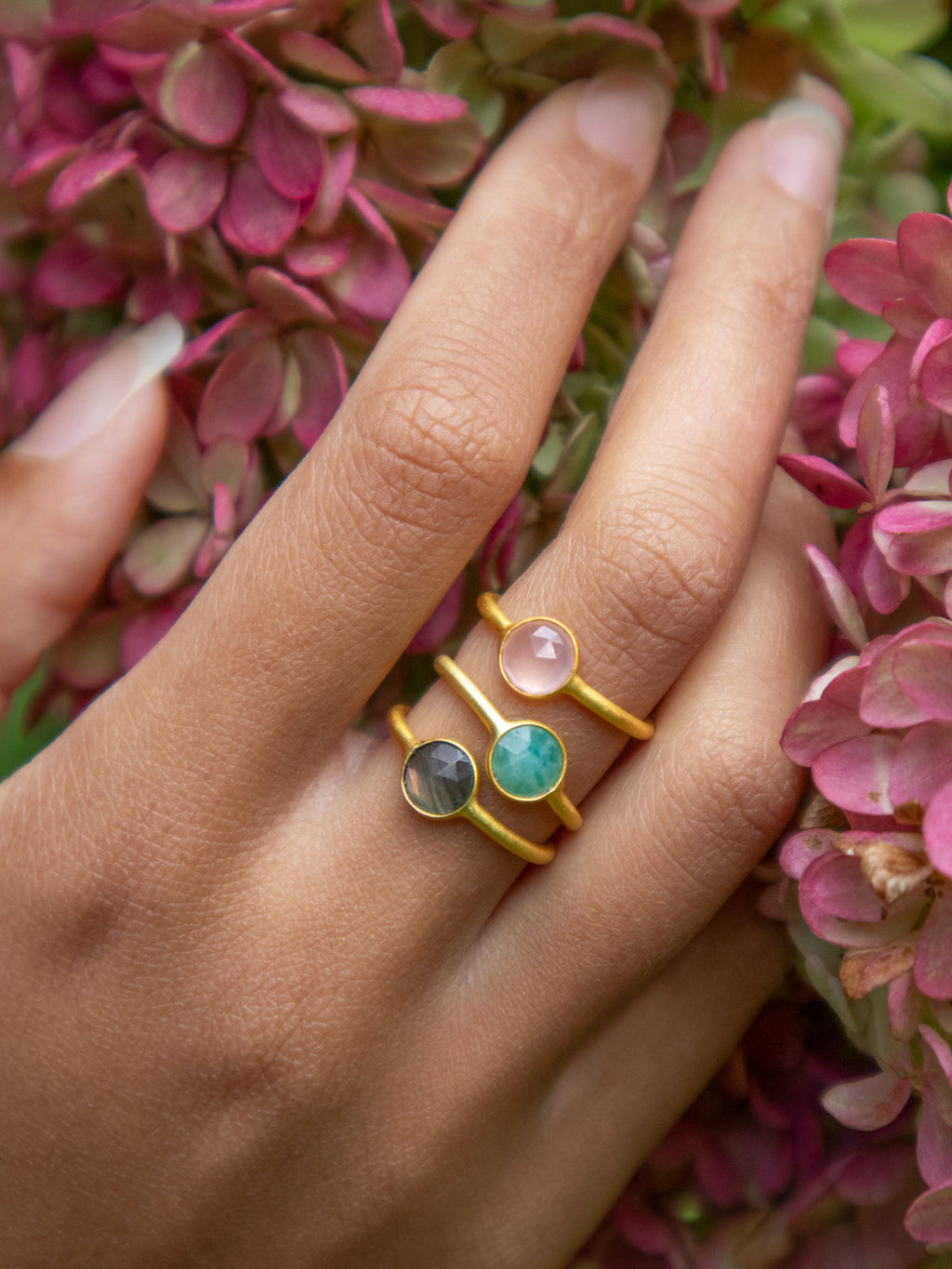 Mini Pebble Ring - Gold — Select Your Gemstone & Size
